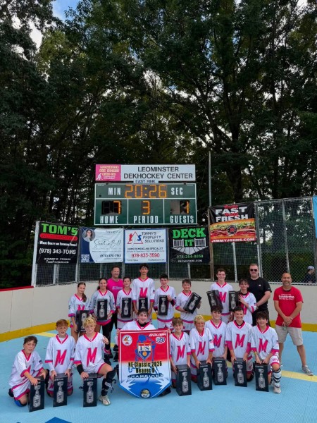 NY Menace youth ball hockey players with their Bauer Classic awards in Leominster